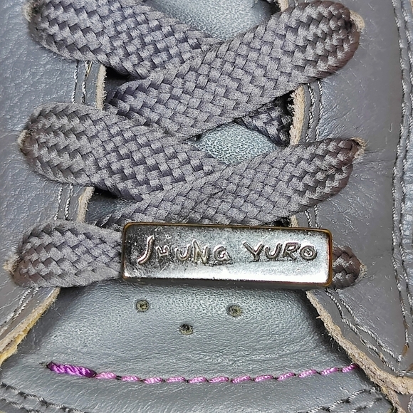 Jhung Yuro Cup Low Leather Casual Grey Purple Sneakers Mens Shoes Size 11 - Picture 4 of 11